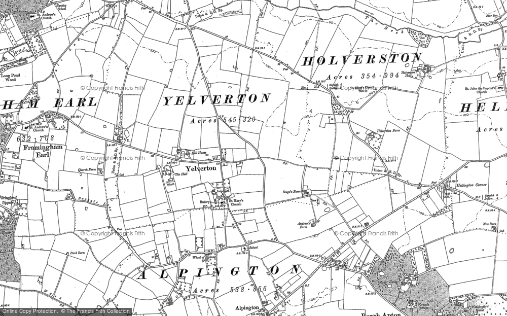 Old Map of Yelverton, 1881 in 1881
