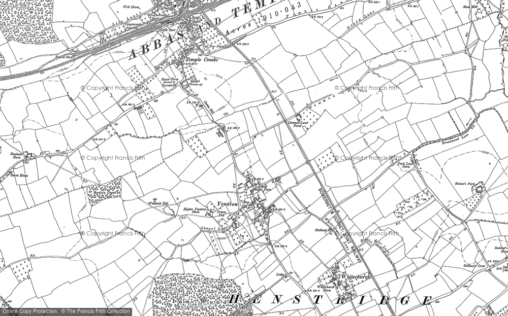 Old Map of Historic Map covering Henstridge Bowden in 1885