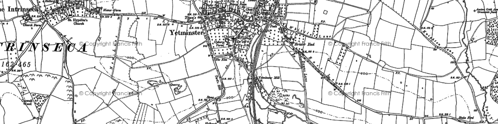 Old map of Yetminster in 1901