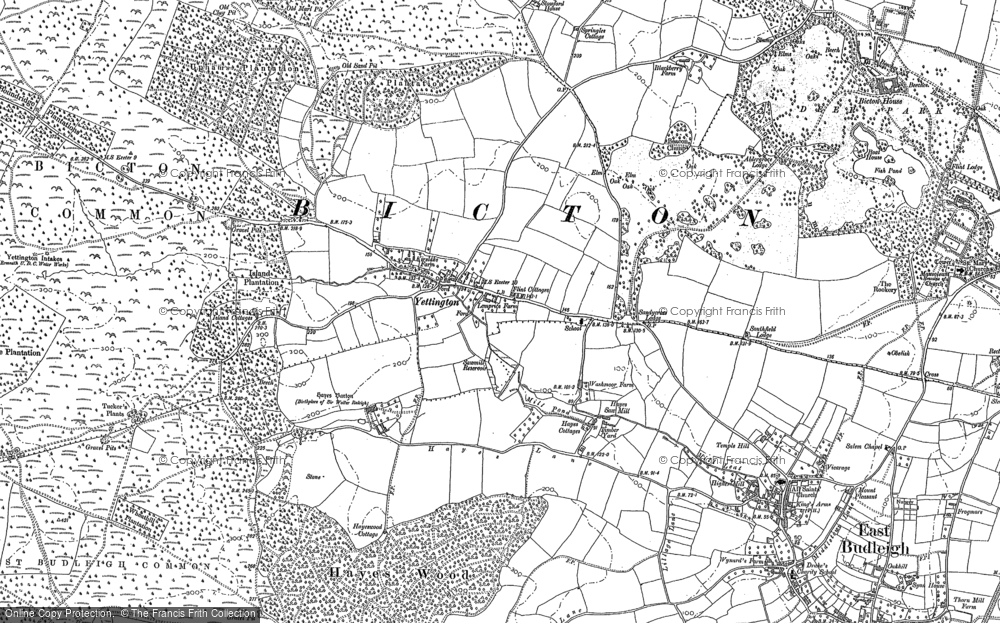 Old Map of Yettington, 1888 - 1903 in 1888