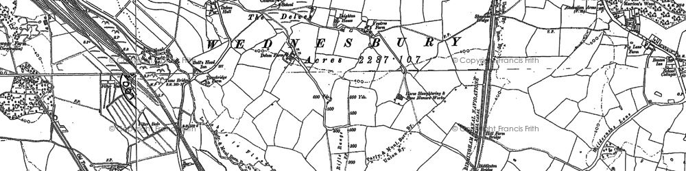 Old map of The Delves in 1885