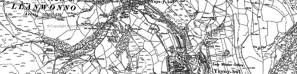 Old map of Y Ffrwd in 1898
