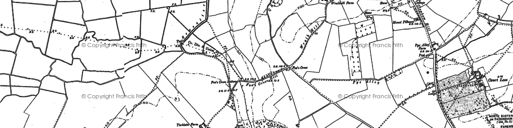 Old map of Clapham Hill in 1896