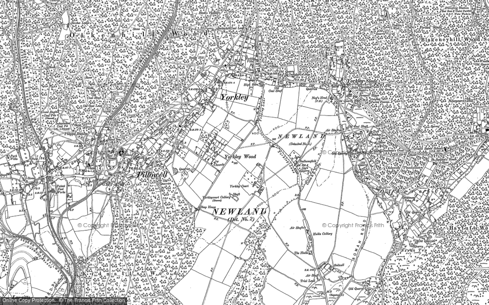 Old Map of Historic Map covering Yorkley Court in 1879