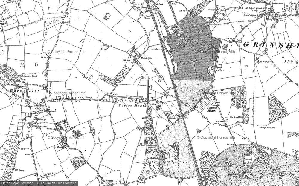 Old Map of Yorton Heath, 1880 in 1880