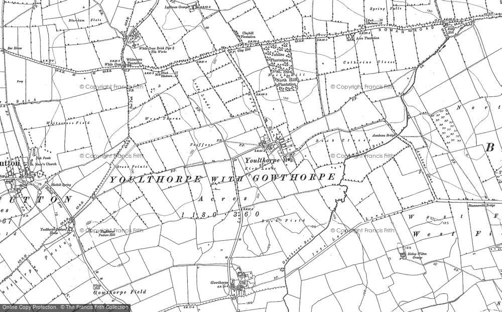 Old Map of Youlthorpe, 1890 - 1891 in 1890