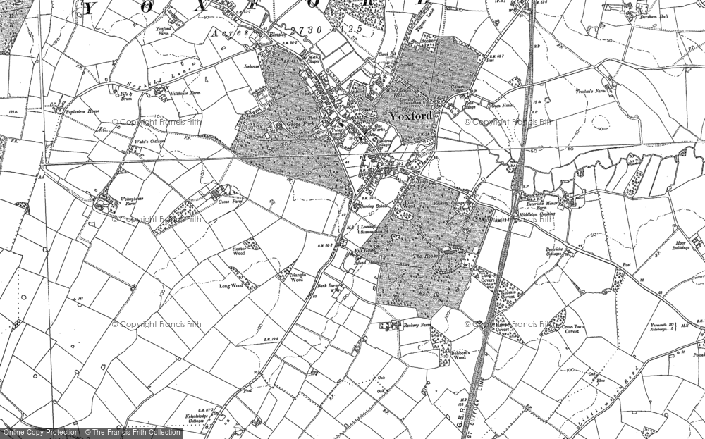 Old Map of Yoxford, 1883 in 1883