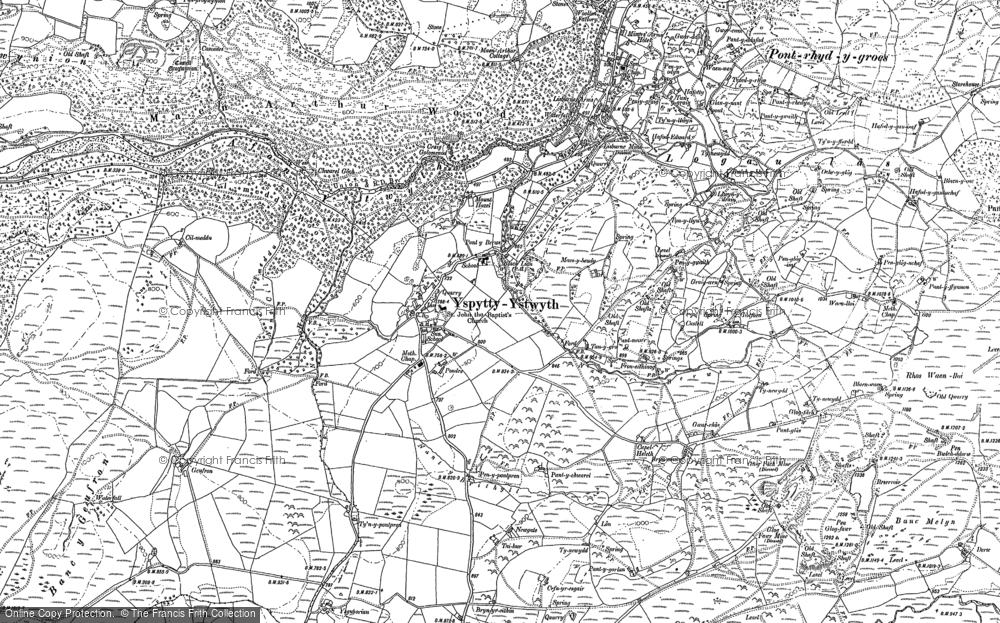 Old Map of Ysbyty Ystwyth, 1886 in 1886