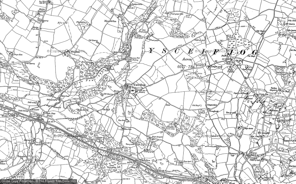 Old Map of Historic Map covering Mynydd-llan in 1898