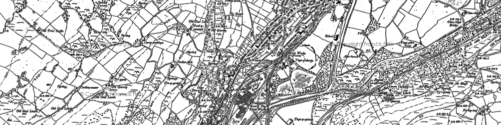 Old map of Y Darren Widdon in 1897