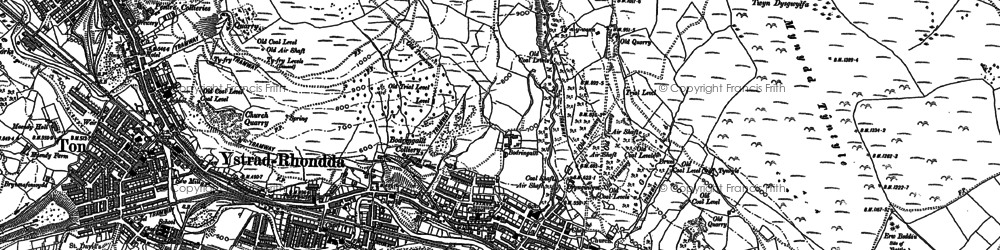 Old map of Ystrad in 1898