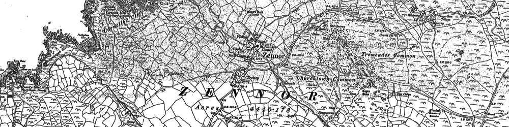 Old map of Trewey in 1877