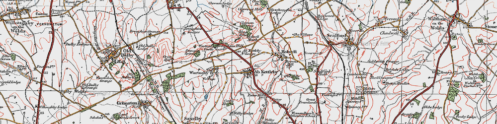 Old map of Ab Kettleby in 1921
