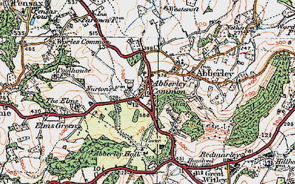 Old map of Abberley in 1920