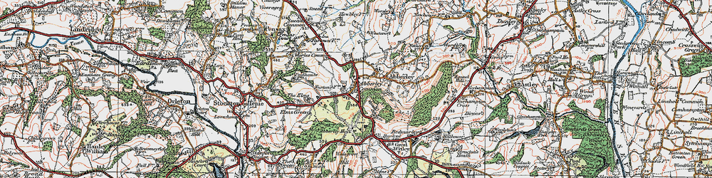 Old map of Abberley in 1920