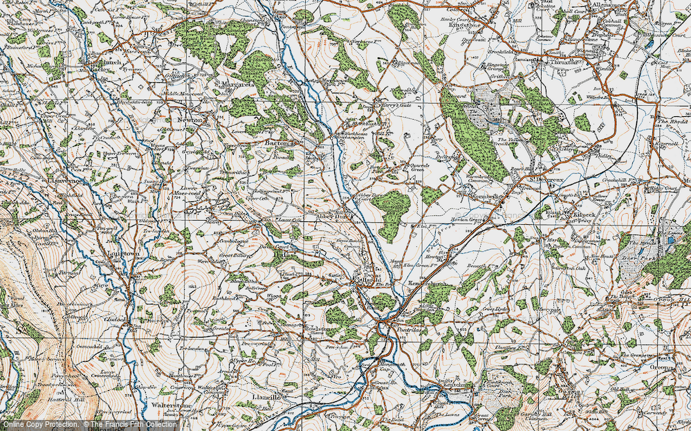 Old Map of Abbey Dore, 1919 in 1919