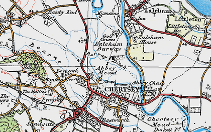 Old map of Abbey Mead in 1920