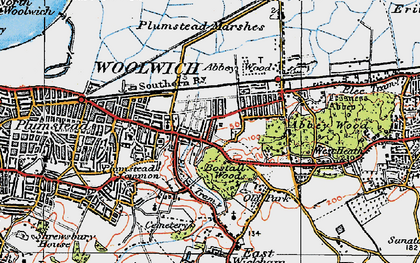 Old map of Abbey Wood in 1920