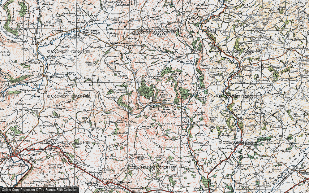 Old Map of Abbeycwmhir, 1922 in 1922