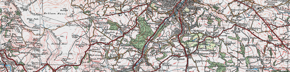 Old map of Abbeydale in 1923