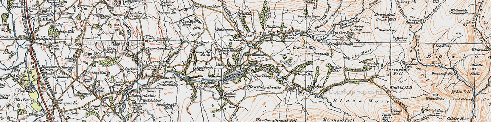 Old map of Abbeystead Resr in 1924