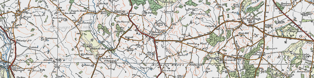 Old map of Abbots Bromley in 1921