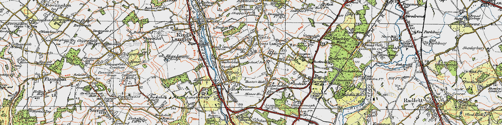 Old map of Abbots Langley in 1920
