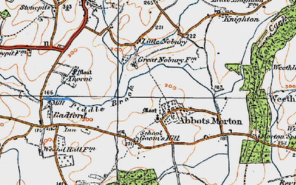 Old map of Abbots Morton in 1919