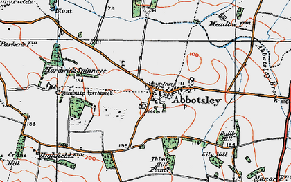 Old map of Abbotsley in 1919