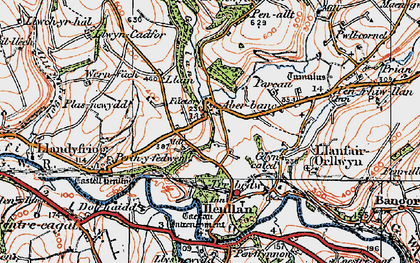 Old map of Aber-banc in 1923