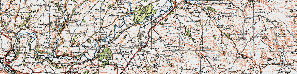 Old map of Abercwm in 1923