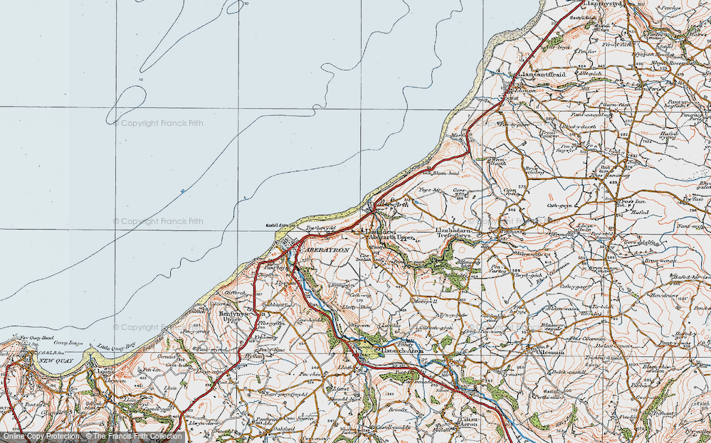 Old Map of Aberarth, 1923 in 1923
