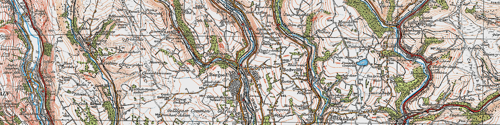 Old map of Aberbargoed in 1919