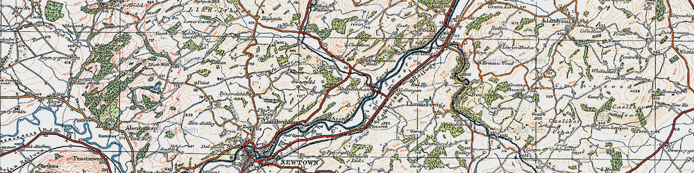 Old map of Aberbechan Dike in 1920