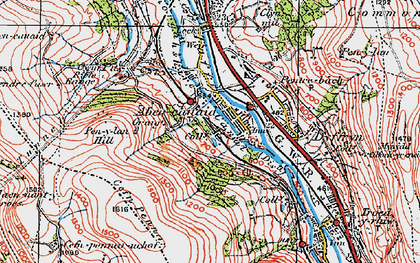 Old map of Abercanaid in 1923