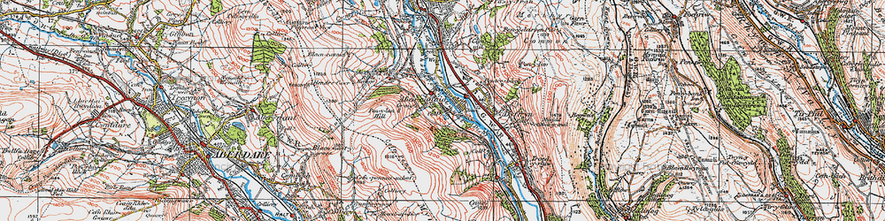 Old map of Cefn Pennar in 1923