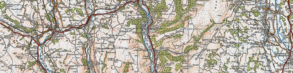 Old map of Abercarn in 1919