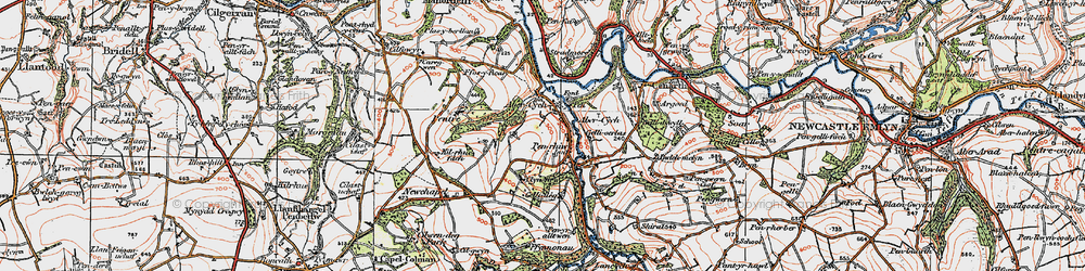 Old map of Abercych in 1923
