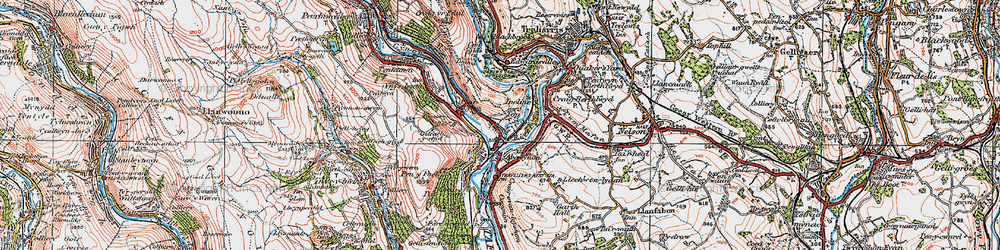 Old map of Abercynon in 1923