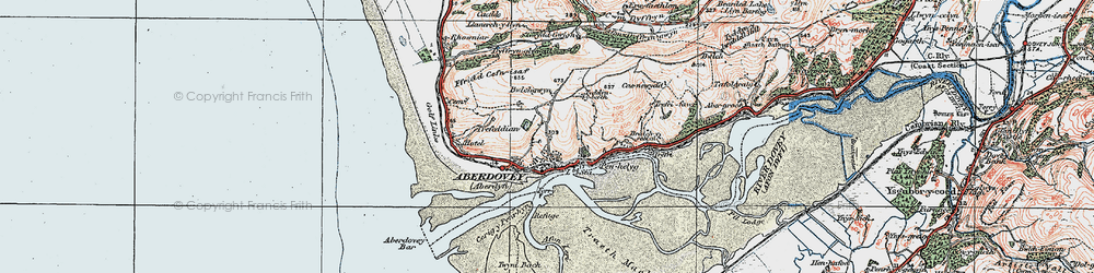 Old map of Aberdyfi in 1922