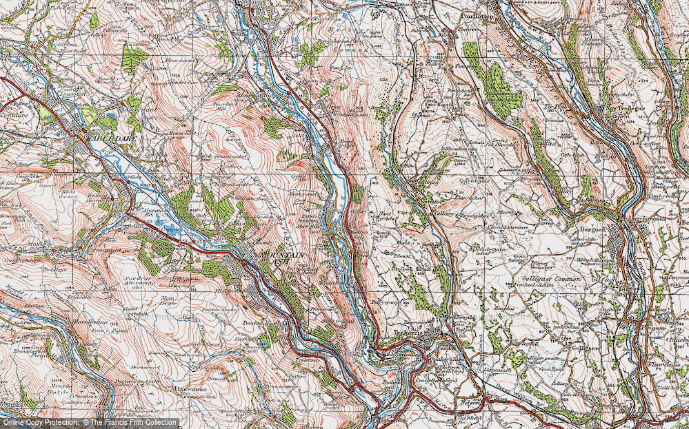 Old Map of Aberfan, 1923 in 1923