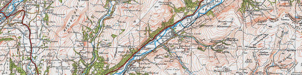 Old map of Abergarwed in 1923