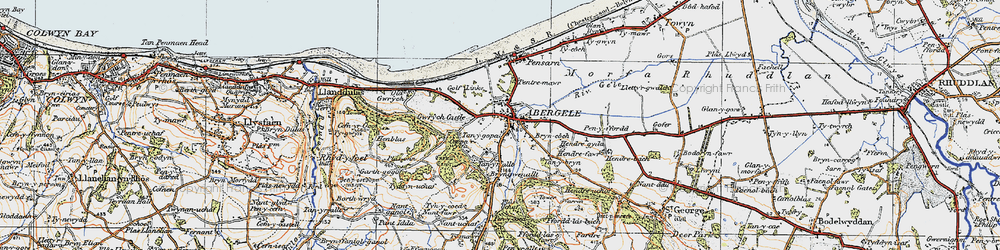 Old map of Abergele in 1922