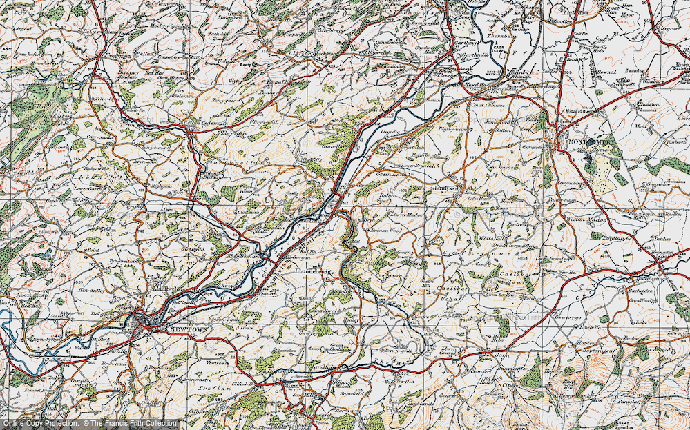 Old Map of Historic Map covering Bryn in 1921