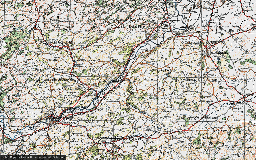 Old Map of Abermule/Aber-miwl, 1921 in 1921