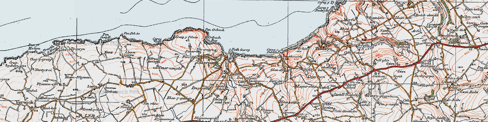 Old map of Aberporth in 1923