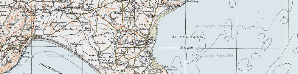 Old map of Abersoch in 1922