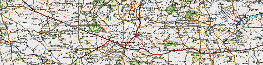 Old map of Aberthin in 1922