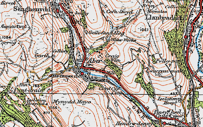 Old map of Abertridwr in 1919