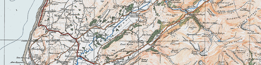 Old map of Abertrinant in 1922